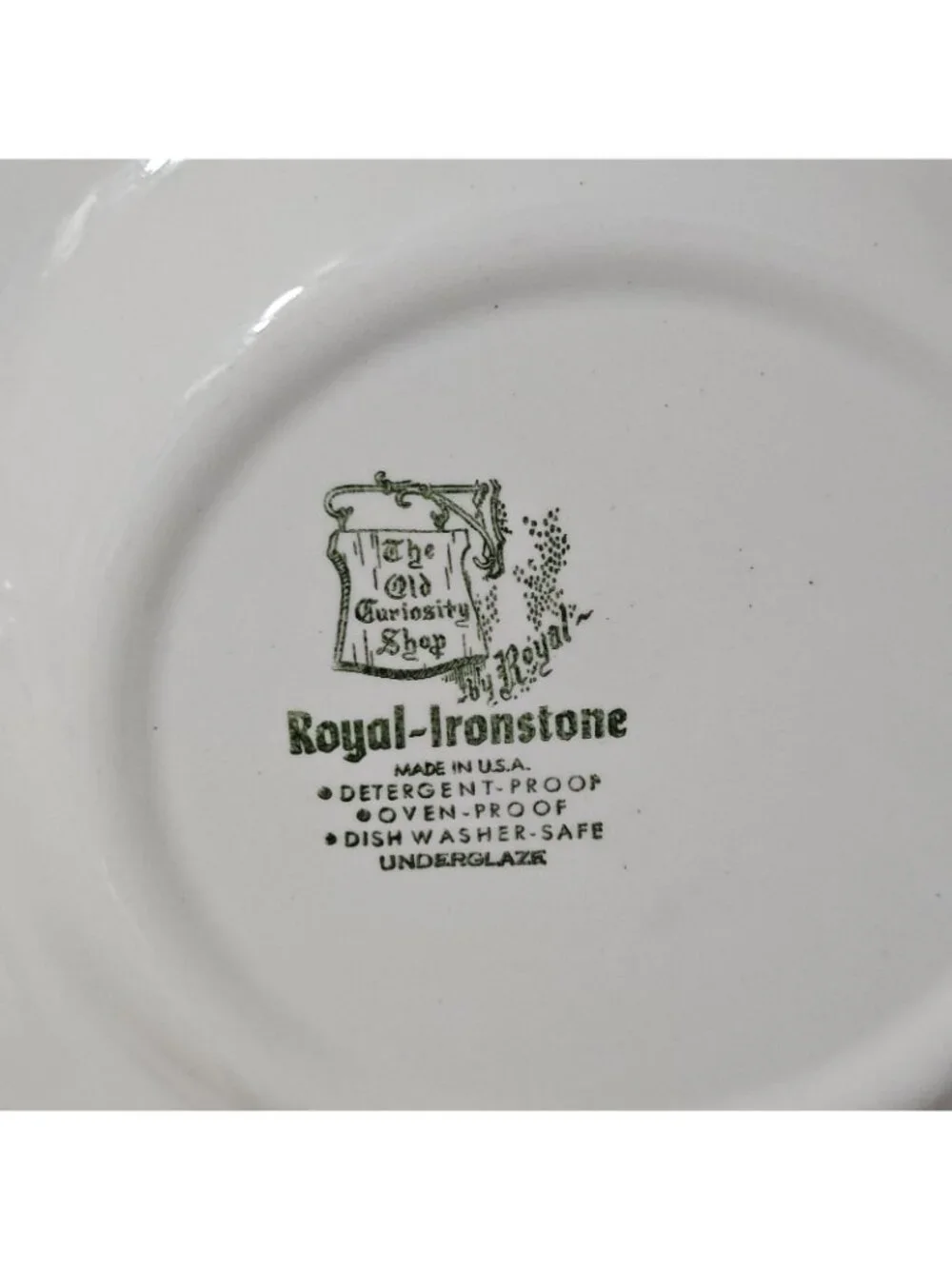 Royal China The Old Curiosity Shop Dinner Plate & 2 Rimmed Soup Bowls Ironstone